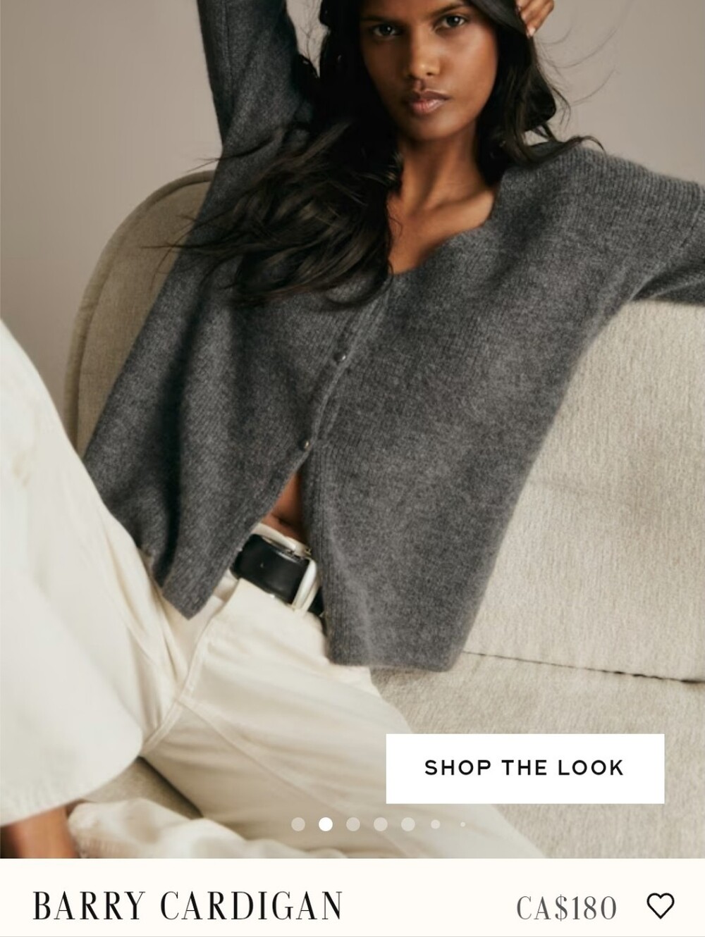 Sezane Barry Cardigan - M, Charcoal Gray